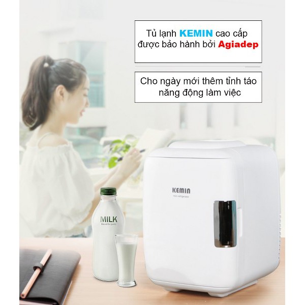 Tủ lạnh KEMIN, tủ mát 4L (2 chiều nóng lạnh) mini cắm oto xe hơi hoặc trong nhà cao cấp