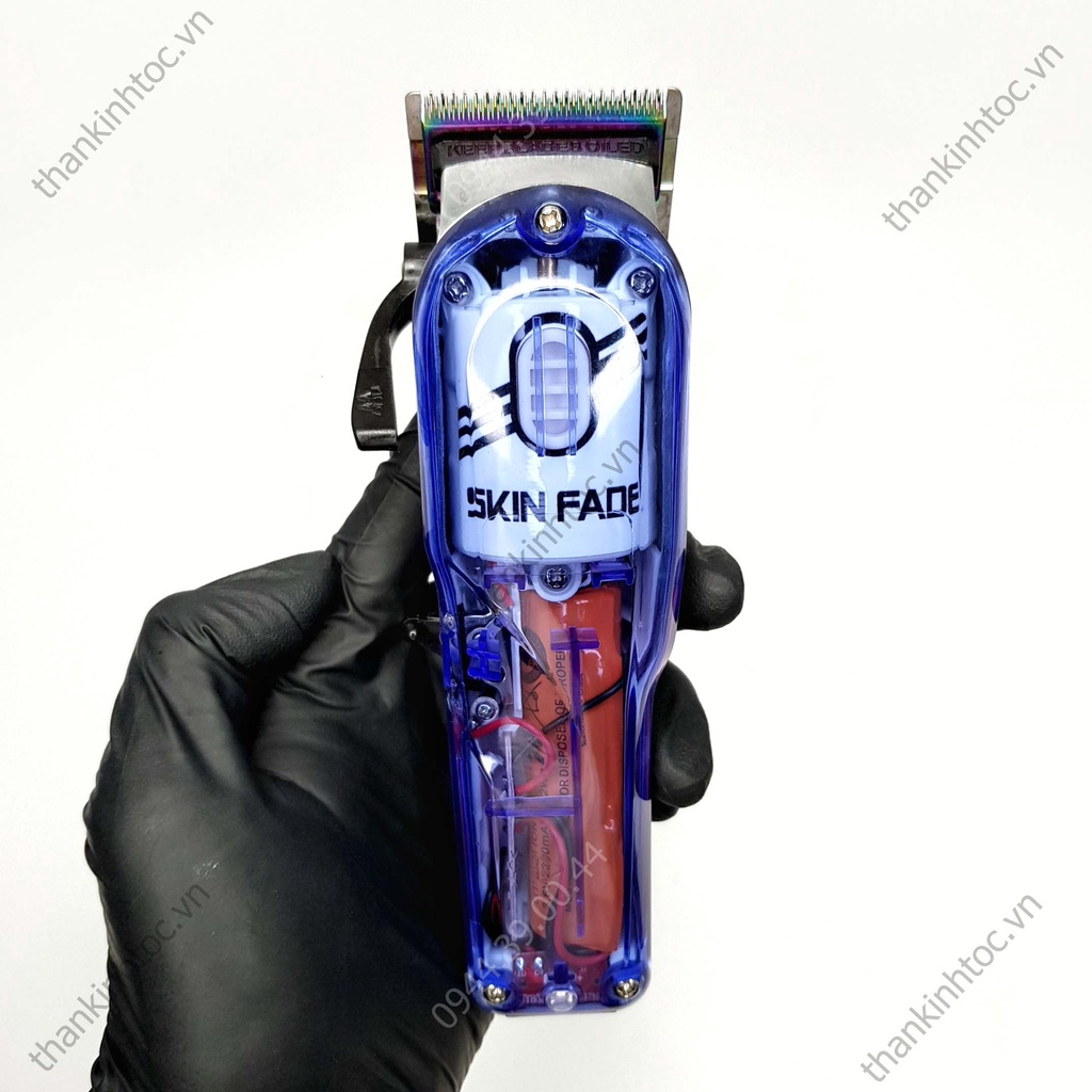 Tông đơ pin siêu mạnh - Lưỡi kép - SKIN FADE A2 BLUE chính hãng