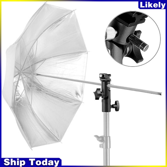 Giá Đỡ Gắn Dù / Đèn Flash Dạng Chữ E Cho Máy Ảnh DSLR