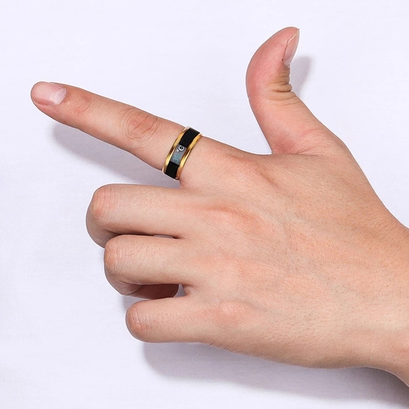 Nhẫn đeo ngón tay thép không gỉ nhiệt độ thời trang dành cho cả nam và nữ