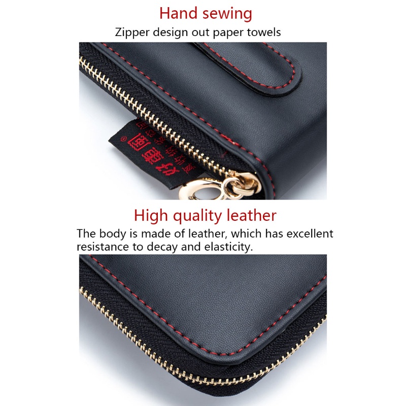 Hộp Đựng Khăn Giấy Bằng Da Gắn Kính Chống Nắng Xe Hơi Tiện Dụng