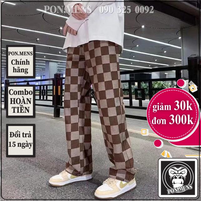 Quần jean ống suông rộng nam nữ unisex caro đẹp mới hà nội hcm Pon.mens