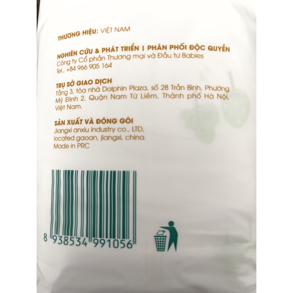 Tã Bỉm DÁN/QUẦN BABIES ORGANIC bông hữu cơ an toàn cho bé NB76/S66/M56/L46//M54/L50/XL46/XXL40/XXXL38