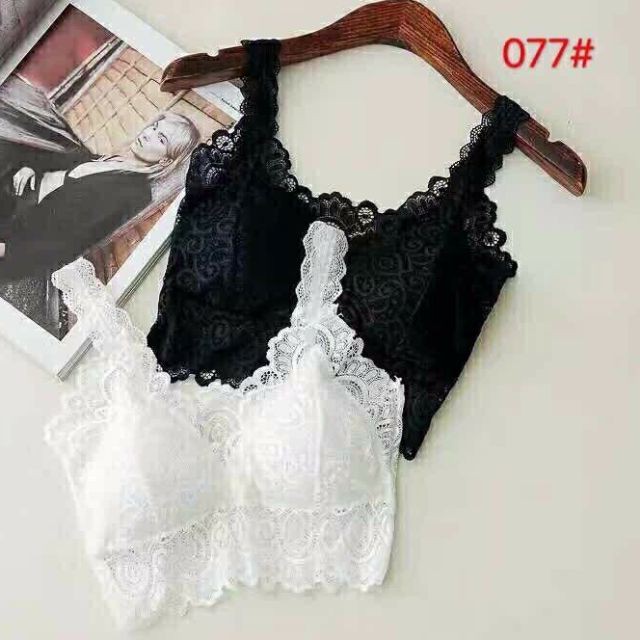 Áo Bra Ren - Áo Ngực Bra Ren Hoa 2 Dây Quyến Rũ Có Đệm Ngực Chất Ren Mềm Mịn Kiểu Dáng Crotop Bralette 8029