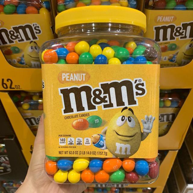 Date 2024 KẸO SOCOLA M&M NHÂN ĐẬU PHỘNG/MILK CHOCOLATE/ PENUT CHOCOLATE/PEANUT BUTTER 1.55KG