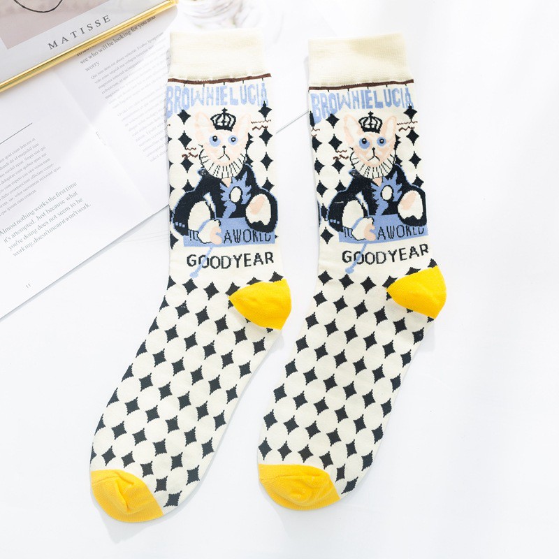 Vớ nữ dài họa tiết hoạt hình vui nhộn dễ thương phong cách lolita cá tính