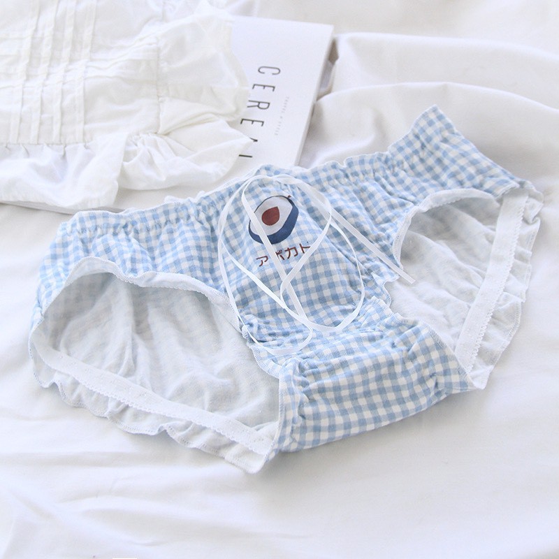 Quần Lót Nữ Cotton ❤️FREESHIP❤️ Set Cotton Cao Cấp Kẻ Viền Bèo Thắt nơ mẫu L104 | BigBuy360 - bigbuy360.vn