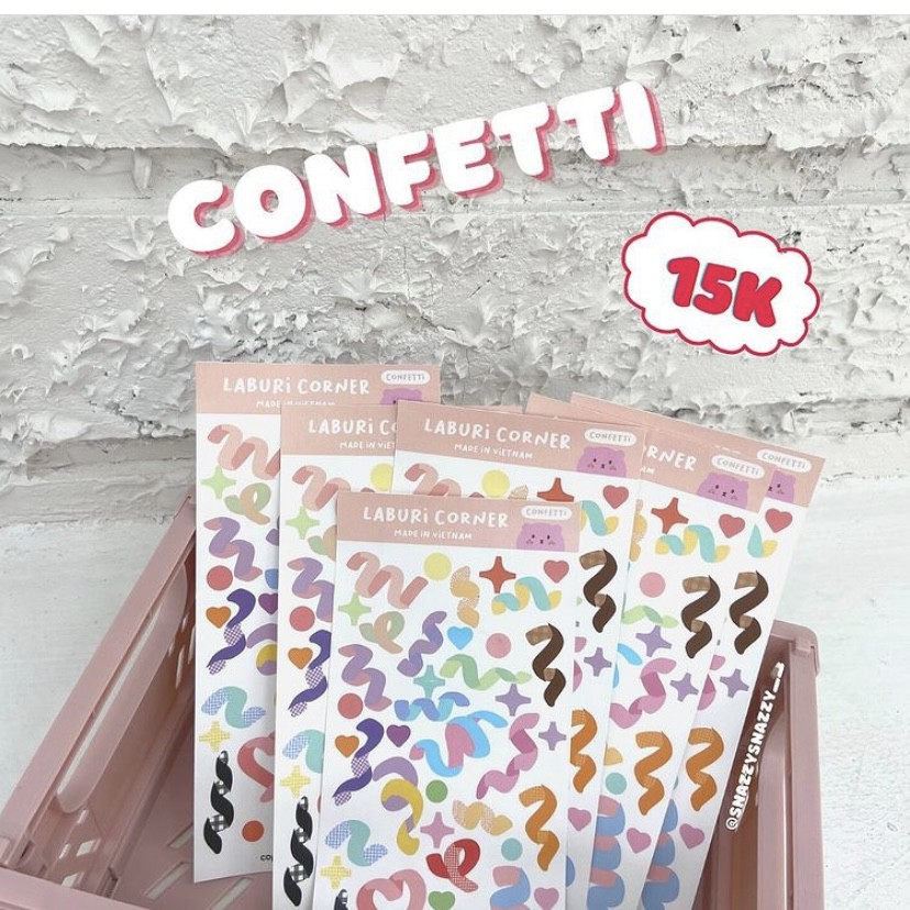 Sticker Laburi Alphabet Ánh Nhũ và Cán Mờ-Sticker phong cách Hàn Quốc