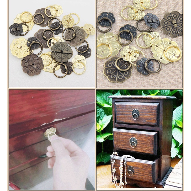 Set 100 Tay Nắm Ngăn Kéo Tủ Hình Tròn Mini Phong Cách Retro Sáng Tạo