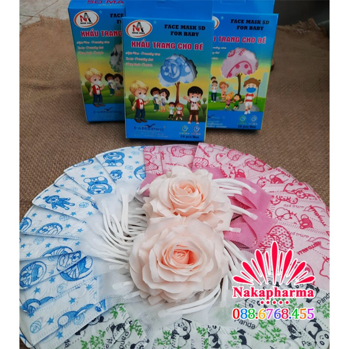 ✅ Khẩu trang trẻ em 5D Mask FAMAPRO Nam Anh - Khẩu trang y tế kháng khuẩn, chống tia UV để bảo vệ làn da bé