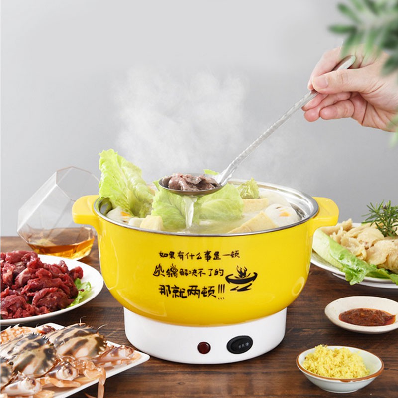 [Tặng vá canh] Nồi Lẩu Điện Nhỏ Đa Năng Cắm Điện, Nồi Lẩu Mini 22cm, Thết Kế Nhỏ Gọn, Có Chế Độ Điều Chỉnh Nhanh Chậm