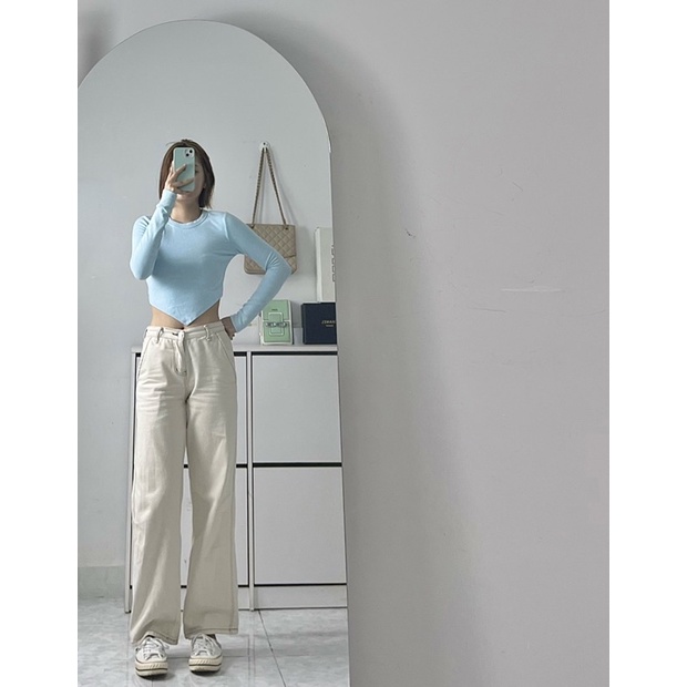 Áo yếm xanh dài tay forever 21