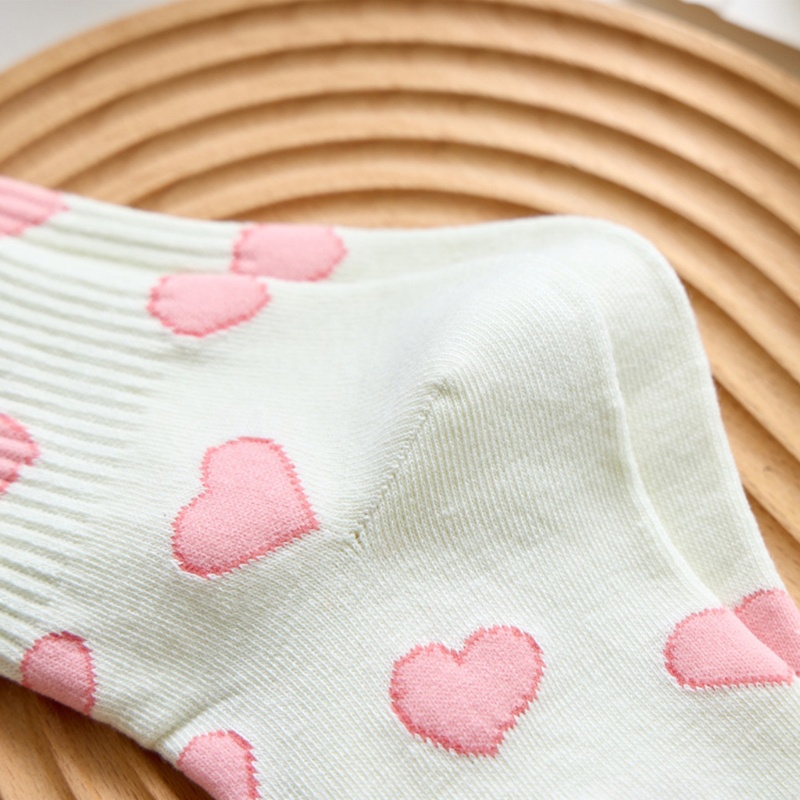 Run Vớ Cotton Có Gân In Hình Trái Tim Phong Cách Harajuku Nhật Bản Ngọt Ngào Cho Nữ Sinh