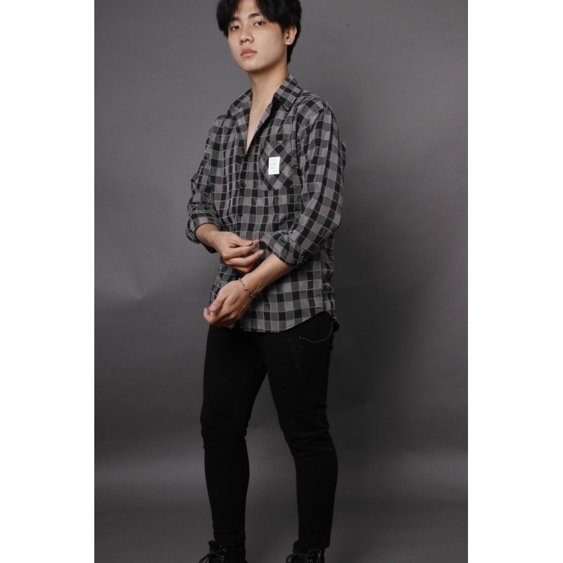 Sơ mi caro nam không nhăn vải mát, thiết kế