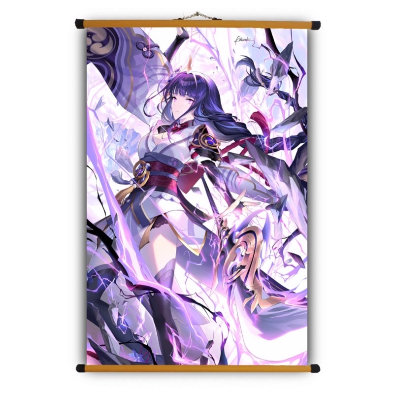 Poster Vải Raiden Shogun  Genshin Impact