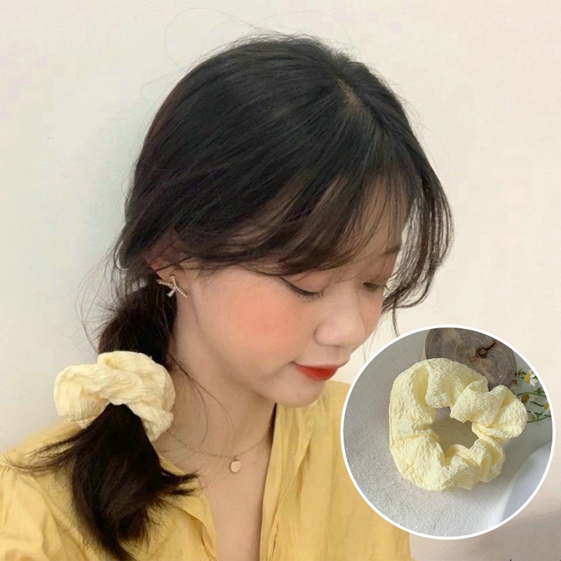 Dây Buộc Tóc Vải Voan Co Giãn Màu Đất Thời Trang Mùa Hè Cho Bạn Gái dreamdiary
