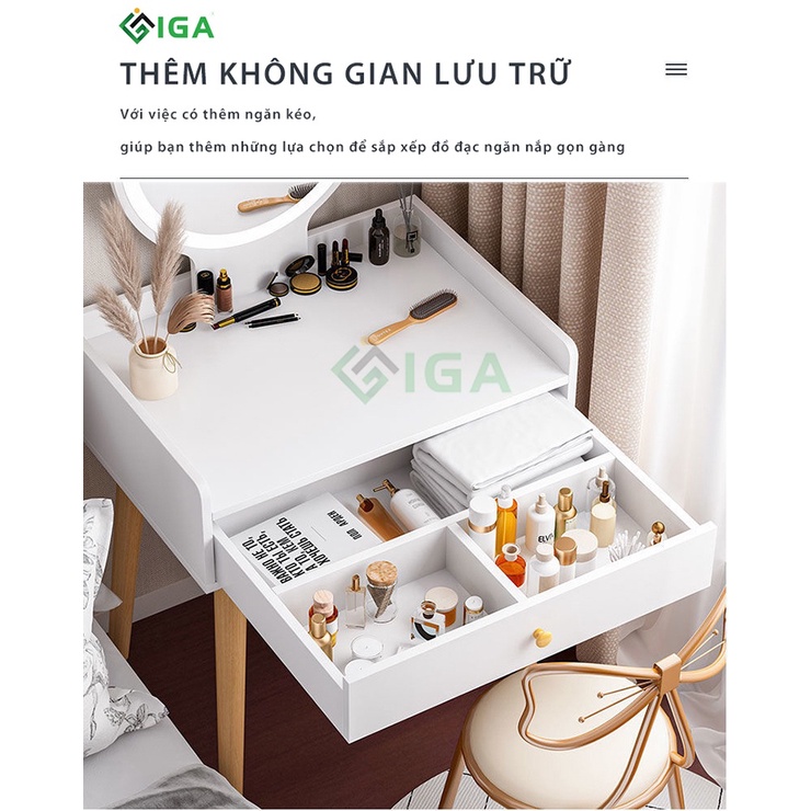 Bàn trang điểm gương LED thương hiệu IGA phong cách hàn quốc GP202