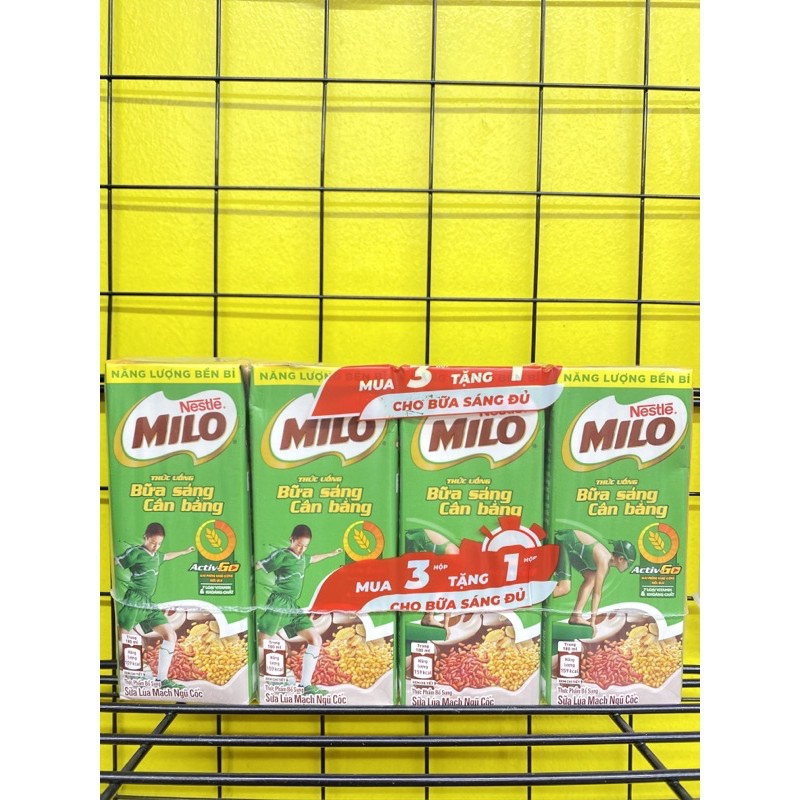 Lốc 4hộp sữa lúa mạch ngũ cốc Milo 180ml