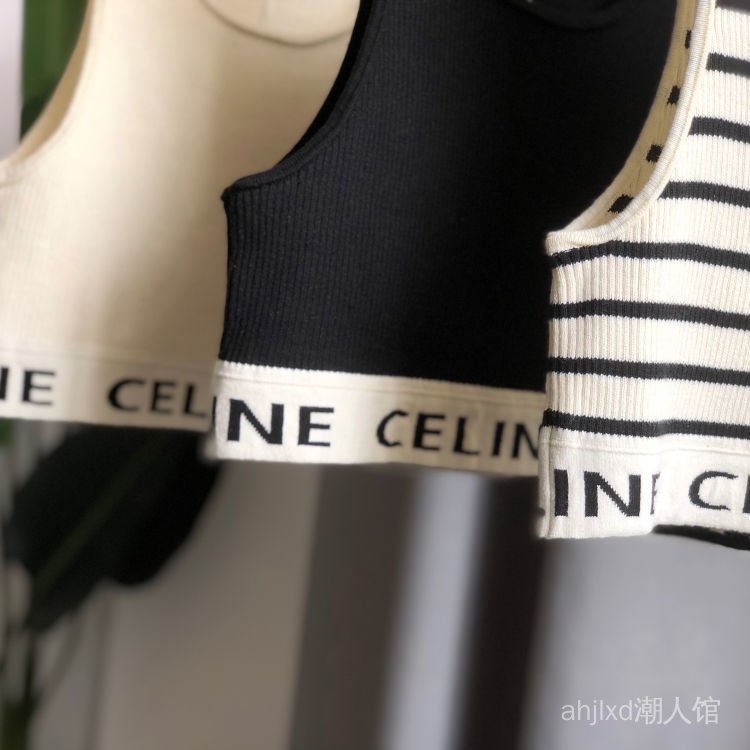 Áo Thun Cotton Ngắn Không Tay Họa Tiết Kẻ Sọc In Chữ Lisa21 Thời Trang Mùa Hè Cho Nữ | BigBuy360 - bigbuy360.vn