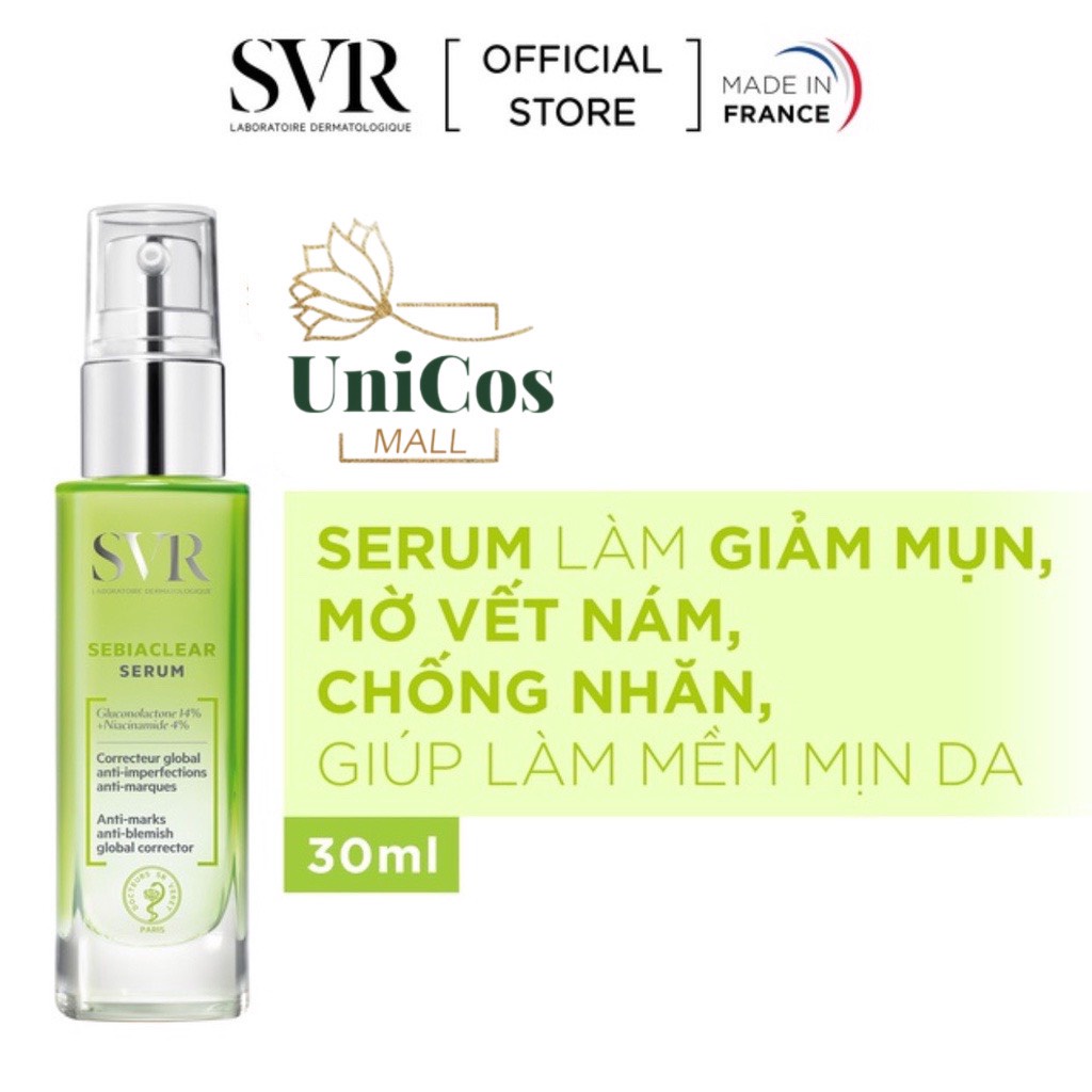 Serum SVR Sebiaclear Giảm Mụn, Thông Thoáng Lỗ Chân Lông Serum 30ml