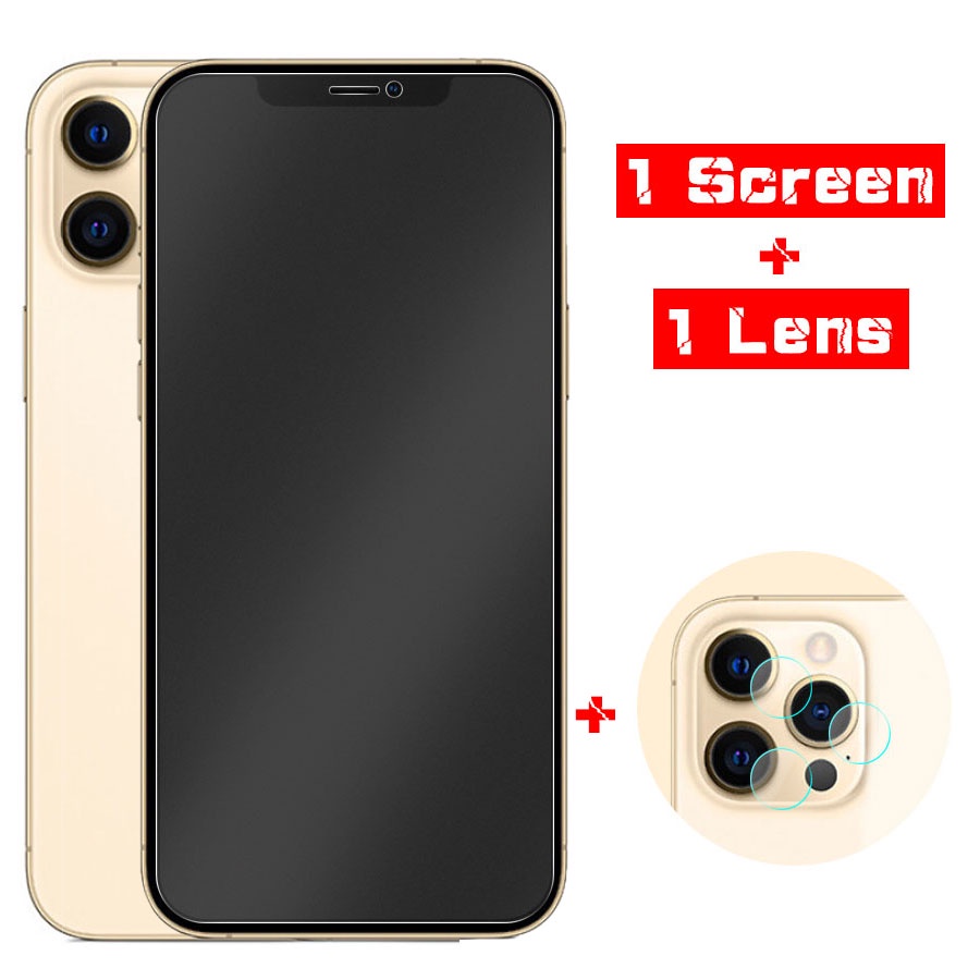 [ 2 Trong 1 ] Kính Cường Lực Nhám Chống Vân Tay + Kính Cường Lực Bảo Vệ Camera Cho  iPhone 13 12 11 Pro Max X XS XR 6 6S 7 8 Plus