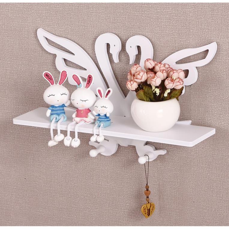 Kệ gỗ bày sơn treo tường thiên nga - kệ pvc chống nước