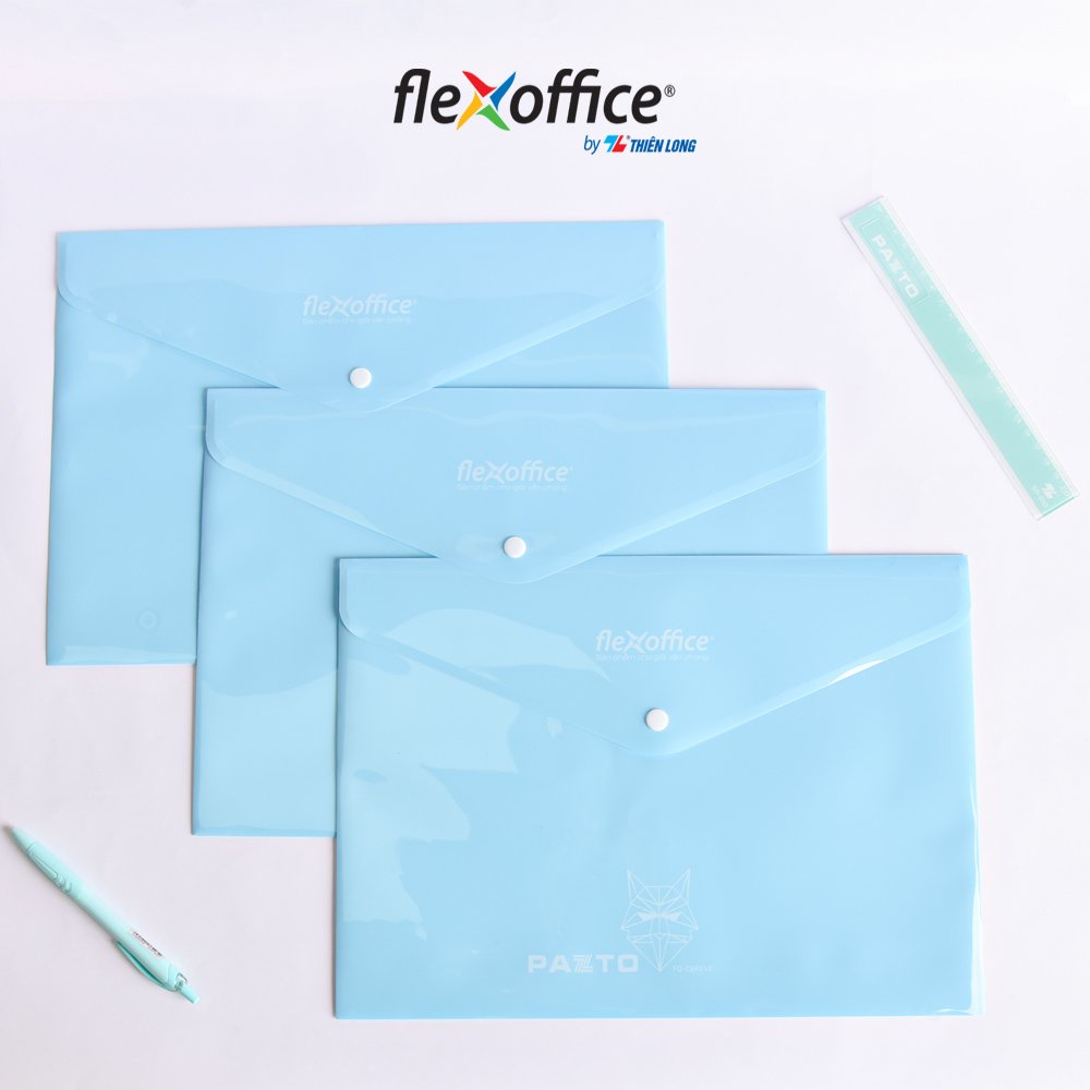 COMBO 5 Bìa nút Pazto màu Pastel F4 Thiên Long Flexoffice FO-CBF010