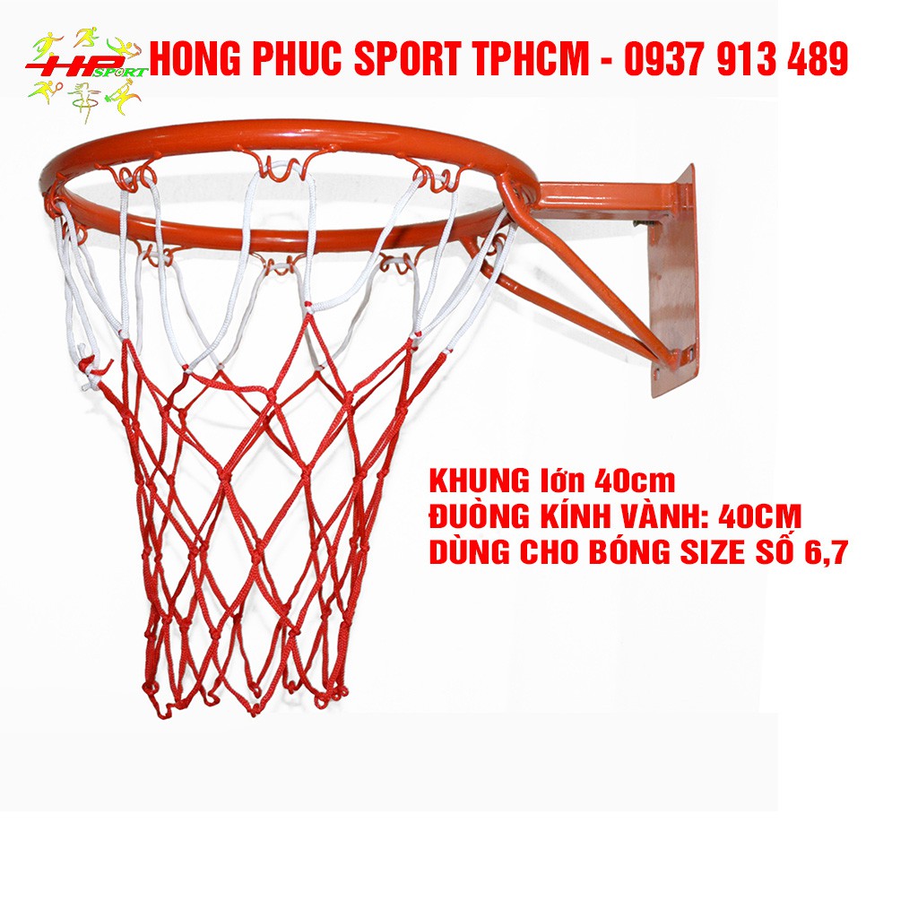 Khung bóng rổ - vành bóng rổ treo tường 40 45 cm, size số 3 5 6 7 - mini cho bé và thi đấu, sơn tĩnh điện dầy