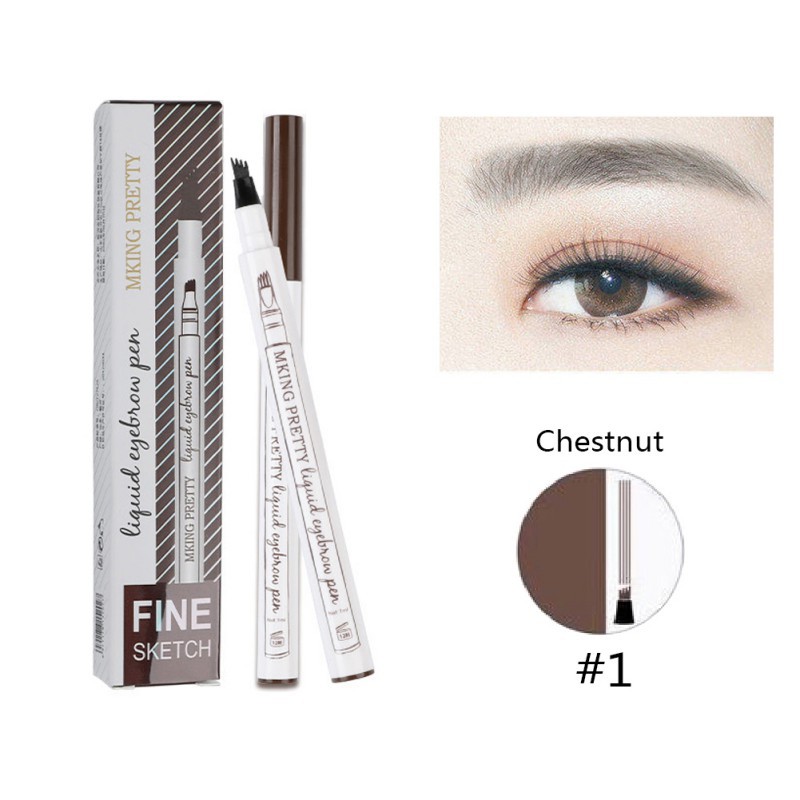 [Hàng mới về] Chì kẻ lông mày chống nước lâu phai thiết kế đầu cọ 4 nhánh tiện dụng