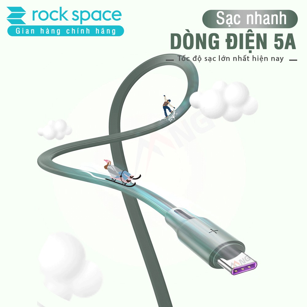 Dây Sạc Samsung Chính Hãng Rockspace S1 kết nối typeC, sạc nhanh, dây dẹt chống rối Bảo Hành 12 tháng