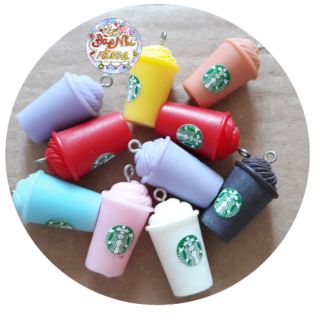 Charm ly trà sữa 3d Starbucks trang trí ốp lưng