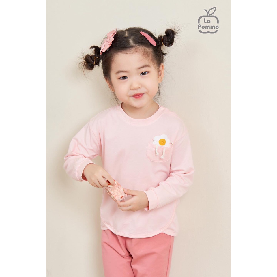 Bộ La Pomme dài tay chất Bamboo cao cấp mềm mịn thoáng mát thấm hút tốt cho bé trai bé gái túi ngực trứng ốp la 13046