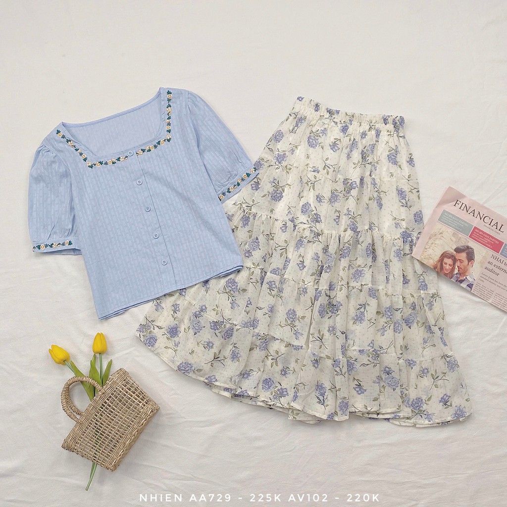 Chân Váy Hoa Tầng_Nhienvintage AV102 | BigBuy360 - bigbuy360.vn