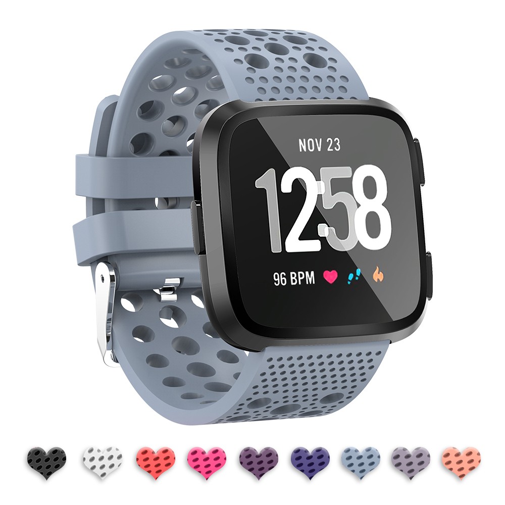 Dây đeo đồng hồ thay thế bằng silicon thiết kế nhiều lỗ thời trang cho Fitbit Versa/ Versa 2/ Versa Lite