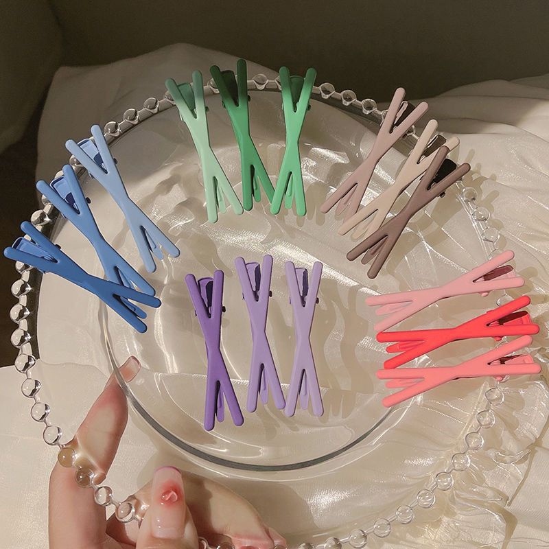 Set 3 kẹp mái mỏ vịt đan chéo sắt màu kẹo Hàn Quốc K536