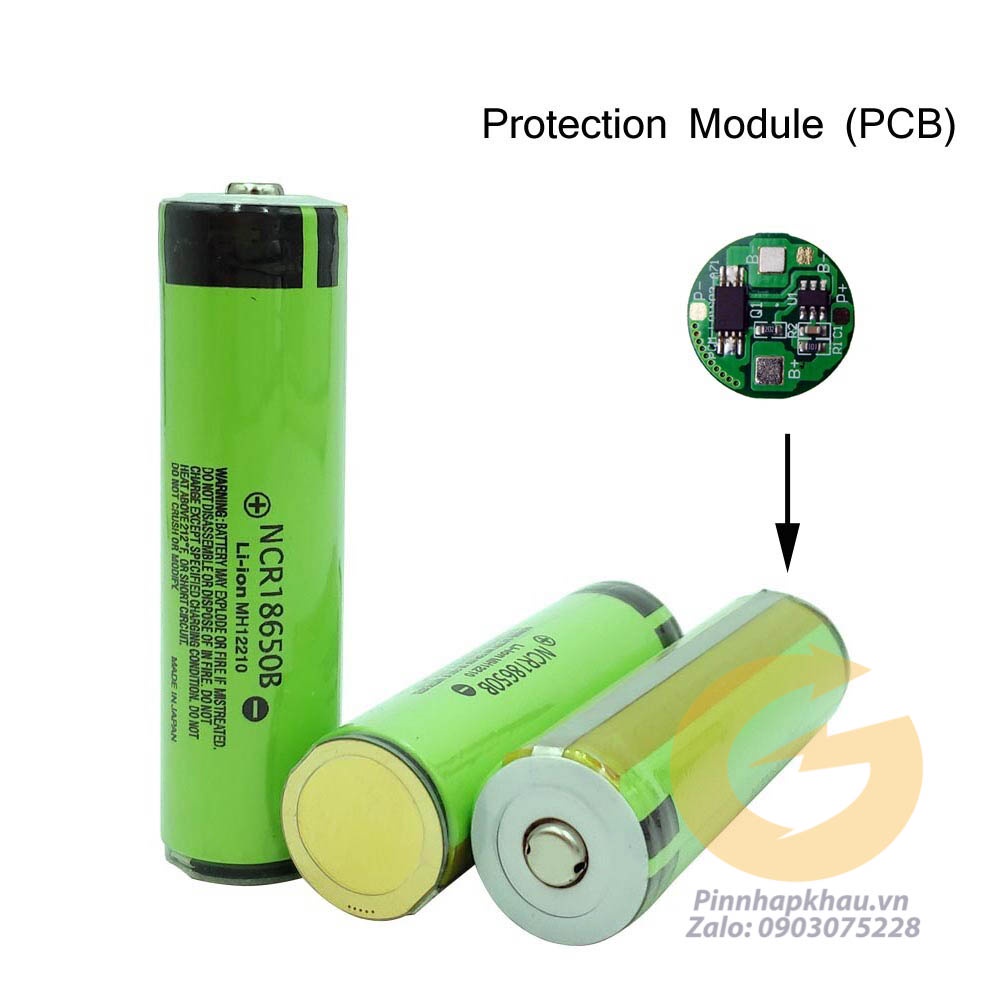 [P29] Pin 18650 Panasonic Có mạch bảo vệ NCR18650B 3400mah đúng Japan - chống đoản cực, quá dòng, sai cực