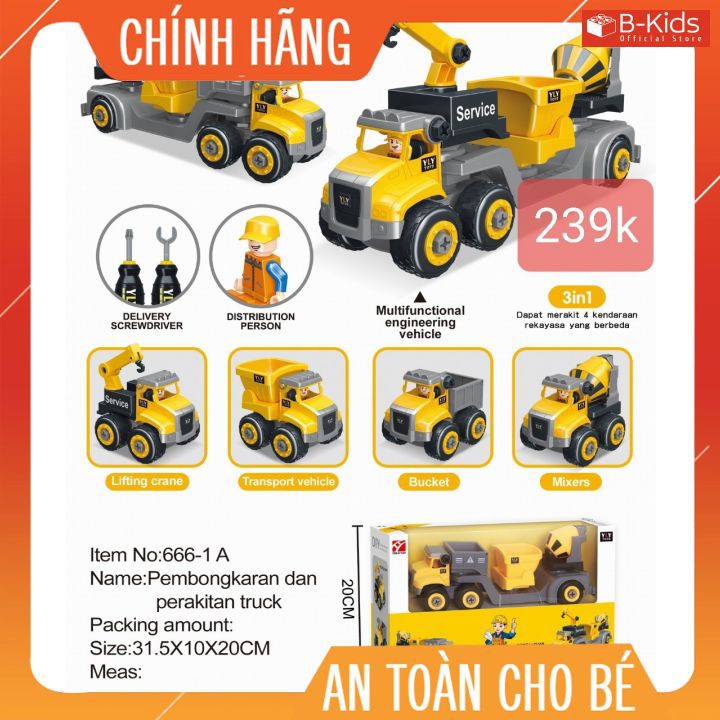 Đồ chơi lắp ghép mô hình ô tô máy kỹ thuật [HÀNG NHẬP KHẨU], [QUATEST 1 KIỂM ĐỊNH] An toàn, phát triển kỹ năng cho bé