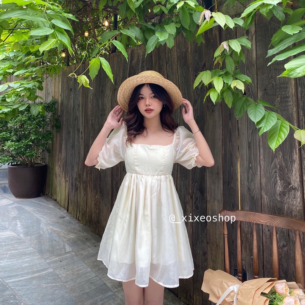 Váy đầm babydoll tơ bồng bềnh tiểu thư công chúa xixeoshop - v121 | BigBuy360 - bigbuy360.vn
