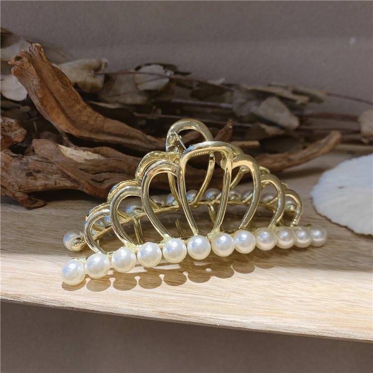 Kẹp tóc càng cua vương miện đính ngọc nữ tính Hàn quốc T8