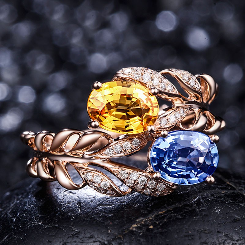 Aifei Jewellery Women Ring Mosaic Diamond 925 Sterling Silver 18K Rose Gold Plating R395