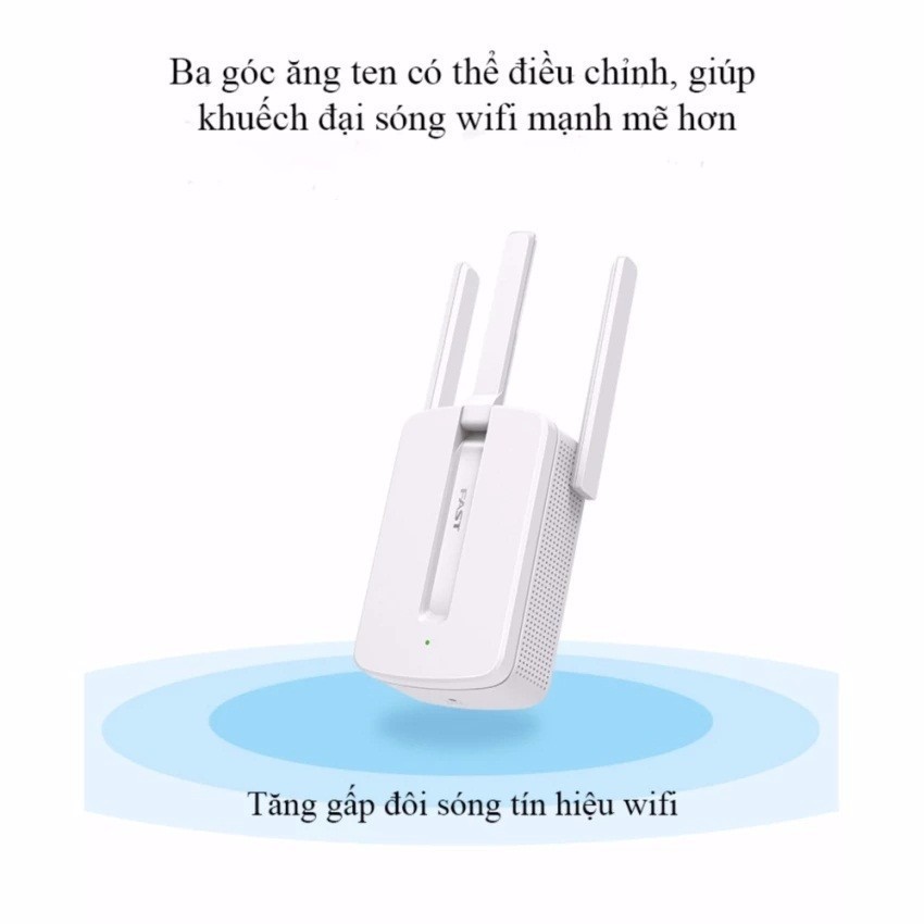 ❤️Freeship❤️ Bộ Kích Sóng Wifi Mercury Repeater MW310RE 3 Anten - Version 2018