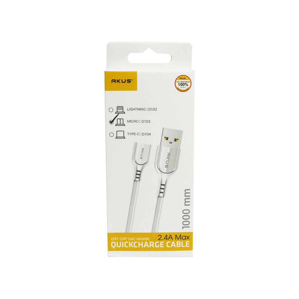 💥 #Cáp AKUS-D103 Micro USB dài 1m 💥Dùng cho Androi/Sạc Dự Phòng/ Tai Nghe/Loa Bluetooth 💥Lỗi 1 đổi 1💥
