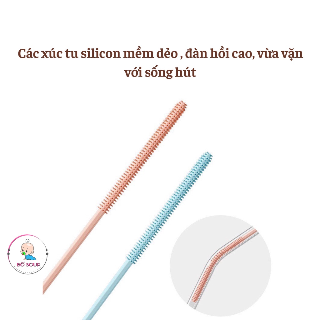 Cọ rửa ống hút bình sữa silicon cho bé