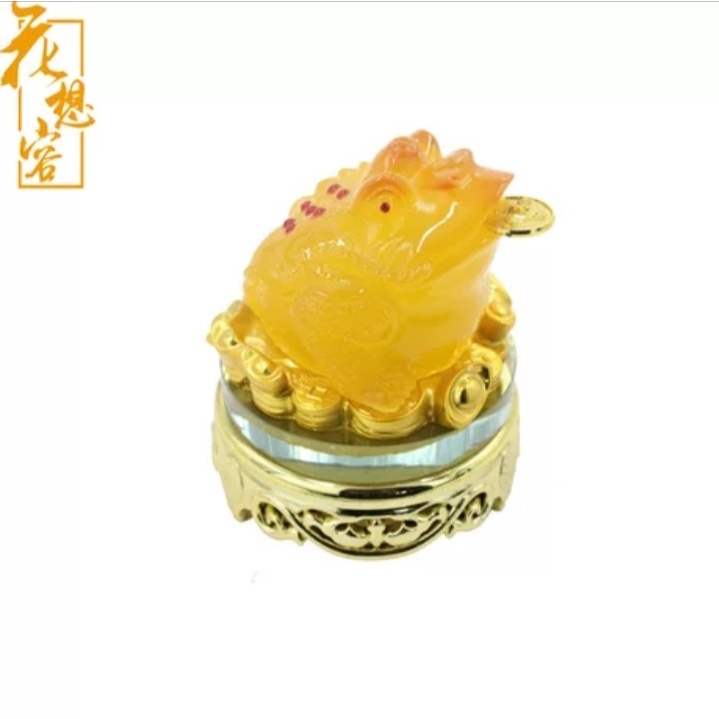 Cặp Cóc thiềm thừ và tỳ hưu phong thủy ĐẠI PHÁT chất liệu bột đá cao cấp có đế kính xoay được đặt ban thờ thần tài