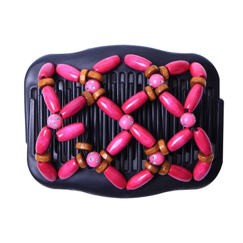 Kẹp tóc răng lược dày phối cườm cổ điển cho nữ