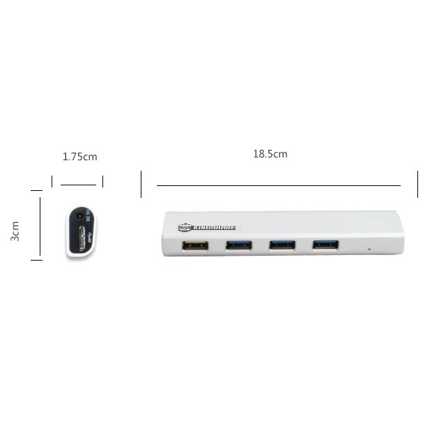 Hub chia 4 cổng USB 3.0 Kingshare Dây dài 50cm (Màu Ngẫu Nhiên) - Bảo Hành 1 Tháng