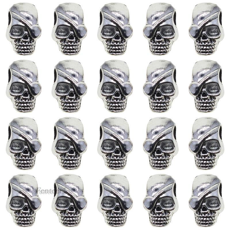 1 [Fenteer1] 10 / 20 / 30 Hạt Charm Đầu Lâu 2mm Làm Trang Sức