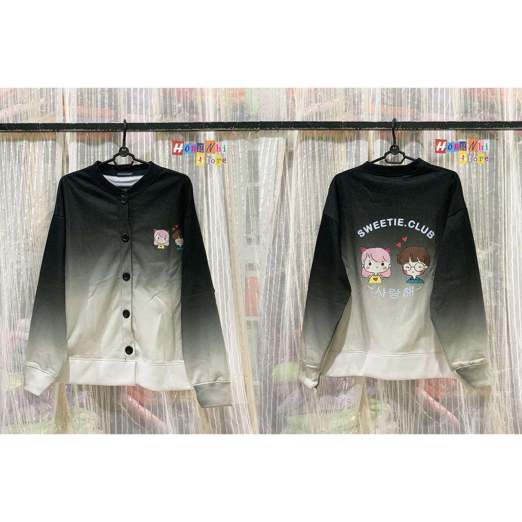 Áo Khoác Cardigan 3D Loang Màu In Hình Sweetie Club Tie Dye Oversize Ulzzang Unisex Dáng Rộng Nam Nữ - MM