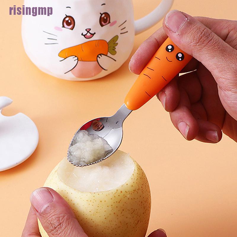 Bộ Muỗng / Nĩa / Muỗng / Nĩa Bằng Thép Không Gỉ Hình Củ Cà Rốt Hoạt Hình Độc Đáo