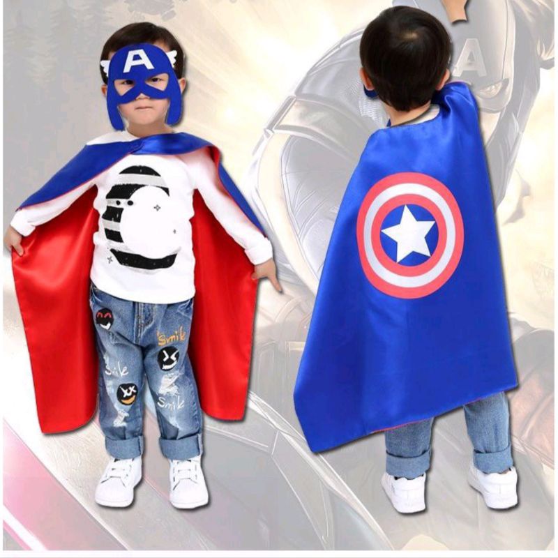 Áo Choàng Siêu Nhân Kèm Mặt Nạ, Đồ Hoá Trang Siêu Anh Hùng Avengers Cho Trẻ Em